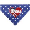 Buckle-Down Betty Boop Pet Bandana, Betty Boop USA Heart Pose Polka Dot Face Blue White