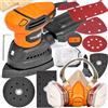 Kraft & Dele Levigatrice Mouse Orbitale Multifunzione 4in1 1200W Con Maschera Antipolvere