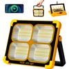 Nulmvic Faro Led Ricaricabile 100W 10000LM Faretto a Batteria con Pannello Solare