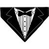 Buckle-Down Tuxedo Shirt Print Black White Slip On Collar Bandana Only