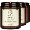 Aromatika trust the power of nature Candela da Massaggio Set Vaniglia & Coco & Fragola 3x100g - Candela Alla Cera di