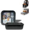 , Set 2 Teglie Quadrate 20X20X5 Cm per Friggitrice Ad Aria E Forno, Antiaderenti