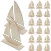 40 sagome di legno a forma di barca a vela - Trucioli di legno non rifiniti a