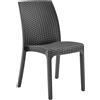 Bica Sedia Virginia Polipropilene Rattan da Giardino Esterni 56×54×79h Antracite
