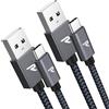 RAMPOW Cavo USB Type-C [2Pezzi, 1M], Cavo USB C Ricarica Rapida 3.1A QC 3.0, Com