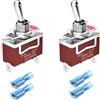 GUUZI 2 Pezzi Interruttore a Levetta 12VDC 15A/24VDC 10A/125VAC 15A/250VAC 10A A