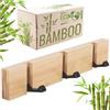 RICOO Appendiabiti da Parete in Bambus MH023S-N Attaccapanni da Muro Moderno con 3 Ganci Ripiegabili Appendino da Muro Design Elegante per Ingresso Cucina Camera 2x30x5,5cm Colore naturale