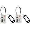 GRIFEMA GA1008W Lucchetti TSA con Combinazione a 4 Cifre, Cavo Acciaio Flessibile per Valigie, Borse e Viaggi, Bianco (Confezione da 2)
