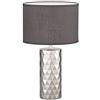 Fischer & Honsel Lampada da tavolo Abo 1 x E27 max. 40,0 Watt, paralume in tessuto, colore argento, 25 x 25 x 43 cm (lunghezza x larghezza x altezza)