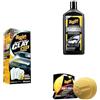 MEGUIAR'S G191700EU Kit Argilla Superficie Liscia, Rimuove Contaminanti Come Linfa, Catrame, Spruzzo Eccessivo & Ricadute Industriali - Include Polish Auto Pre-Cera Ultimate & Tamponi Schiuma Morbida