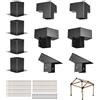 VEVOR Kit Staffe per Pergola con Tetto a Punta, per Legname 92 x 92 mm in Dimensioni Reali, Staffe per Gazebo a 3/4 Vie, Basi per Pali e di Colmo per Pergole Esterne, Gazebo e Capannoni, 14 PZ