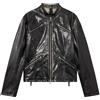 Blauer Giacca in Pelle da Donna Nera in Pelle Liscia Regular