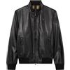 Blauer Giacca in Pelle Uomo Collo Alto Regular Nero Con Zip
