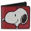Peanuts Bi-Fold Wallet Peanuts Snoopy Smiling Profile Pose Red