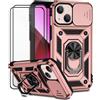 Dechyi Cover per iPhone 13 mini con Vetro Temperato Custodia con Scorrevole Protezione