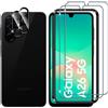 Lutree per Samsung Galaxy A26 5G Vetro Temperato, 2+2 Pezzi Pellicola Protettiva