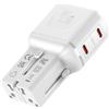 VALUE Caricabatterie da viaggio USB con spina Euro/UK/USA, 2 porte USB-C, 45 W