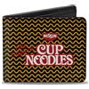 Cup Noodles Bi-Fold Wallet THE ORIGINAL CUP NOODLES Logo/Noodle Wave White/Orange/Red