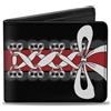 Buckle-Down Designs Bi-Fold Wallet Corset Lace Up w/Bow Black/Red
