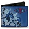 Justice League Bi-Fold Wallet DC SUPER HERO GIRLS Diamond Logo/7-Character Group Pose Blues/Red