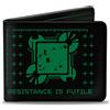 Star Trek Bi-Fold Wallet Star Trek BORG CUBE RESISTANCE IS FUTILE Icons Black/Green
