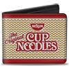 Cup Noodles Bi-Fold Wallet THE ORIGINAL CUP NOODLES Logo/Noodle Wave/Stripe Red/White/Orange