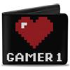 Buckle-Down Designs Bi-Fold Wallet GAMER 1/Heart 8-Bit Black/White/Red