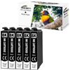 Starlet24 5x Cartucce Nero Compatibili con Epson 603XL BK Nero | per Expression