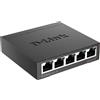 ‎D-Link Mediterraneo S.r.l. D-Link DGS-105 Switch 5 Porte Gigabit, Struttura in Metallo, Nero Gigabit plus 5