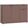 BricoShop24 Madia 3 Ante 1 Cassetto Credenza Salvaspazio Terracotta per Soggiorno