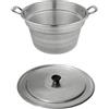 Pentola A Caldaia Coperchio Cm 13 Litri Lt Alluminio Pentolone Pomodori Pomodoro