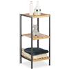 Relaxdays Scaffale a Colonna in Bambù e Metallo, HLP: 70x30x30 cm Mobile Aperto