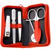 Alpen SET MANICURE ALPEN 4 PEZZI ACCIAIO INOX CON ASTUCCIO PELLE ROSSA