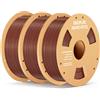 DEEPLEE Filamento per stampa RAPID PETG 1,75 mm 1 kg Marrone x3