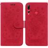 Not applicable Custodia Pelle Rilievo Farfalla Rossa per Huawei P Smart+ 2019 / 9S