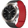 Not applicable For Xiaomi Watch S3 22mm I-shaped Magnetic Silicone Watch Band(Black+Red)