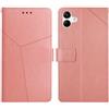 Not applicable Per Samsung Galaxy A05 Custodia per cellulare in pelle con motivo a Y (rosa)