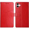 Not applicable Per Samsung Galaxy A05 Custodia per cellulare in pelle con motivo a Y (rossa)