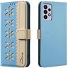 Not applicable Custodia in pelle RFID con motivo fiori colorati per Samsung Galaxy A52/A52S