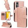 Not applicable Custodia in pelle goffrata farfalla coda di rondine oro rosa per Xiaomi 12 Lite