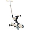 Globber - GO-UP DELUXE LIGHTS ECO 360 - monopattino evolutivo a 3 ruote con seduta girevole a 360°, poggiapiedi, luci LED e materiali sostenibili, per bambini da 15 mesi a 6 anni - beige cocco