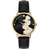 Kate Spade New York Orologio donna Kate Spade Metro motivo barboncino cassa oro cinturino nero 34...