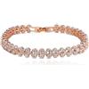 Diamond Empire Bracciale Donna Bracciale Tennis Zirconia 750 Oro 18K Placcato Oro Rosa B2343