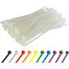 Gocableties - Fascette Plastica Bianche/Trasparenti - 200 mm x 4,8 mm - 100 Pezz