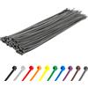 Gocableties 100 Pezzi Fascette Plastica, Argento, 370 mm x 4,8 mm, fascette elet