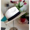 Panama Sombrero Cappello Panama in paglia e Visiera Bianco Tg.58 Rigido Traspirante da Sole