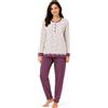 Infiore Pigiama Donna INFIORE Invernale Caldo Cotone Serafino Pois Polsini Viola 54