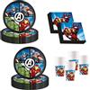 Procos - Decorazioni per compleanno a tema The Avengers, set da 52 pezzi, piatti di cartone, bicchieri e tovaglioli per feste di compleanno per bambini, stoviglie per feste