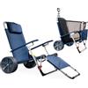 2-In-1 Lettino Da Spiaggia Con Ruote O Carrello Pieghevole, Blu