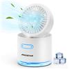 Aigostar Windgift- Mini ventilatore con USB, Nebulizzatore e Umidificator Bianco